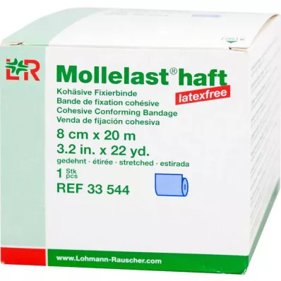 Mollelast adhesive latex-free 8cmx20m stretched blue, 1 pc Mollelast adhesive latex-free 8cmx20m stretched blue, 1 pc