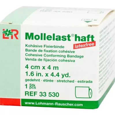 MOLLELAST adhesive latex-free bandages 4 cmx4 m white, 1 pc