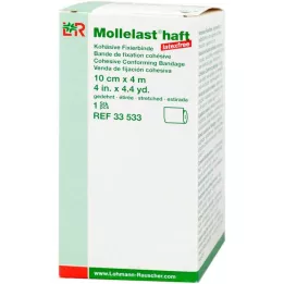 MOLLELAST adhesive latex-free bandages 10 cmx4 m white, 1 pc