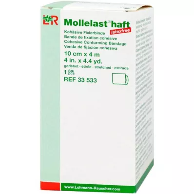 MOLLELAST adhesive latex-free bandages 10 cmx4 m white, 1 pc