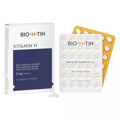 BIO-H-TIN Vitamin H 5 mg tablets, 60 pcs BIO-H-TIN Vitamin H 5 mg tablets, 60 pcs