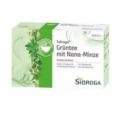 SIDROGA Wellness Green Tea w. Nana Mint Filter Pouch, 20X1.5 g
