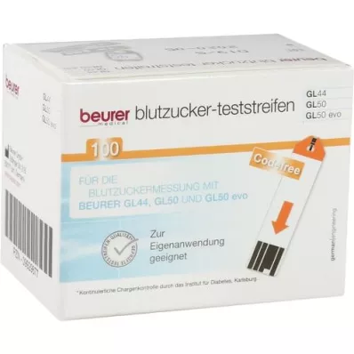 BEURER GL44/GL50 blood glucose test strips, 100 pcs