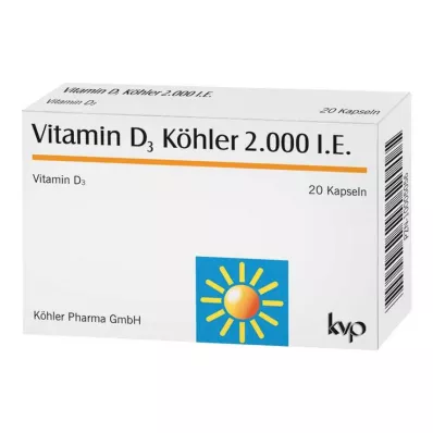 VITAMIN D3 KÖHLER 2,000 I.U. capsules, 20 pcs VITAMIN D3 KÖHLER 2,000 I.U. capsules, 20 pcs