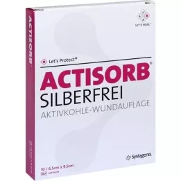 ACTISORB SILBERFREI 6.5x9.5 cm activated charcoal, 10 pcs