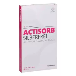 ACTISORB SILBERFREI 10.5x19 cm activated charcoal, 10 pcs