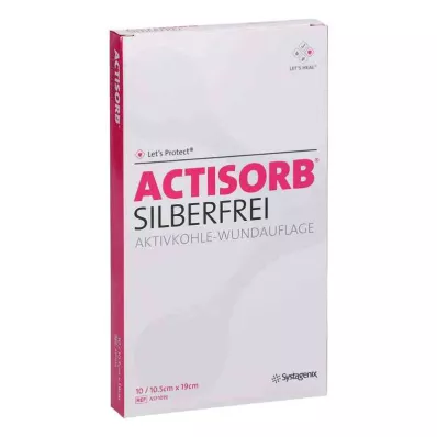 ACTISORB SILBERFREI 10.5x19 cm activated charcoal, 10 pcs
