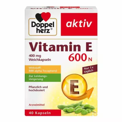 DOPPELHERZ Vitamin E 600 N Soft Capsules, 40 pcs DOPPELHERZ Vitamin E 600 N Soft Capsules, 40 pcs