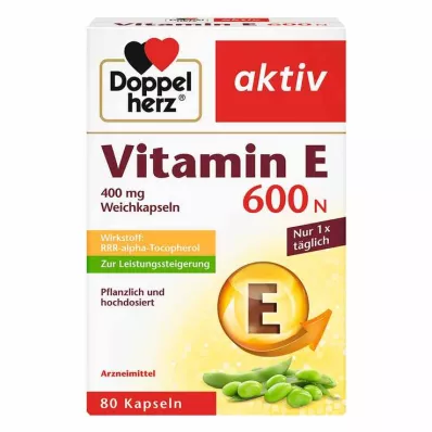 Doppelherz® active vitamin E 600 N soft capsules, 80 pieces Doppelherz® active vitamin E 600 N soft capsules, 80 pieces