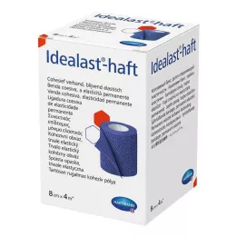 IDEALAST-adhesive colour bandage 8 cm x 4 m blue, 1 pc