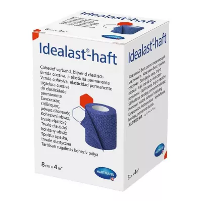 IDEALAST-adhesive colour bandage 8 cm x 4 m blue, 1 pc