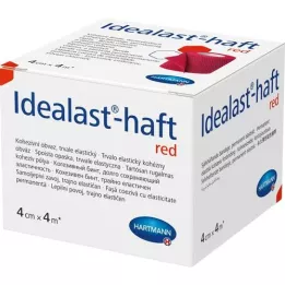 IDEALAST-adhesive colour bandage 4 cmx4 m red, 1 pc