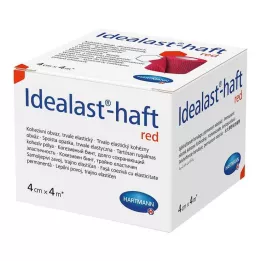 IDEALAST-adhesive colour bandage 4 cmx4 m red, 1 pc