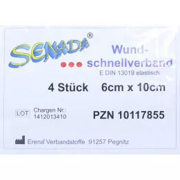 SENADA Quick wound dressing 6x10 cm, 4 pcs