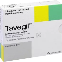 TAVEGIL Solution for injection 2 mg/2 ml ampoules, 5X2 ml
