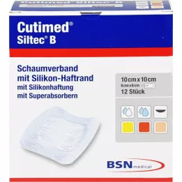 CUTIMED Siltec B Foam dressing 10x10 cm with adhesive, 12 pcs