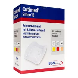 CUTIMED Siltec B Foam dressing 10x10 cm with adhesive, 12 pcs