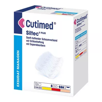 CUTIMED Siltec Plus Foam dressing 5x6 cm adhesive, 12 pcs