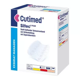 CUTIMED Siltec Plus foam dressing 10x10 cm adhesive, 12 pcs