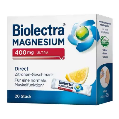 BIOLECTRA Magnesium 400 mg ultra Direct Lemon, 20 pcs