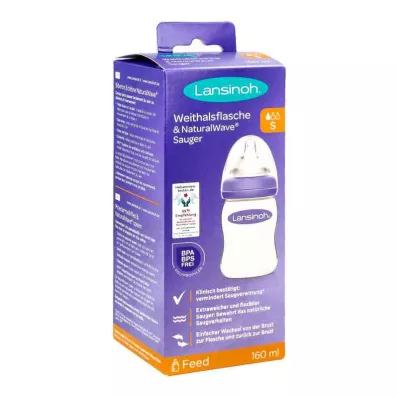 Lansinoh wide neck bottle 160 ml teat S (1 piece)