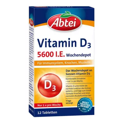ABTEI Vitamin D3 5600 I.U. Weekly Depot Tablets, 12 pcs ABTEI Vitamin D3 5600 I.U. Weekly Depot Tablets, 12 pcs