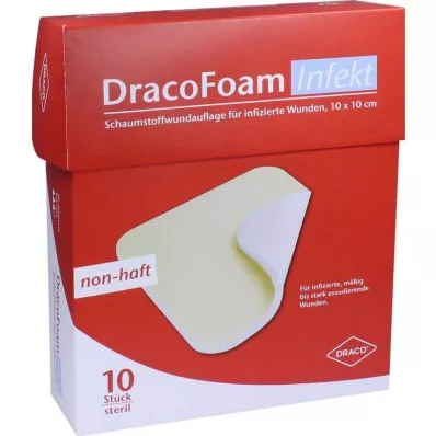 Dracofoam Infection Foam Wound Cover 10x10cm, 10 pcs