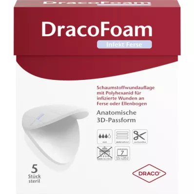DRACOFOAM Infection Foam Wound Heel, 5 pcs