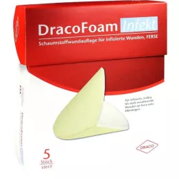 Dracofoam Infection Heel Foam Wound Dressing, 5 pcs