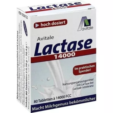 LACTASE 14,000 FCC Tablets in dispenser, 80 pcs