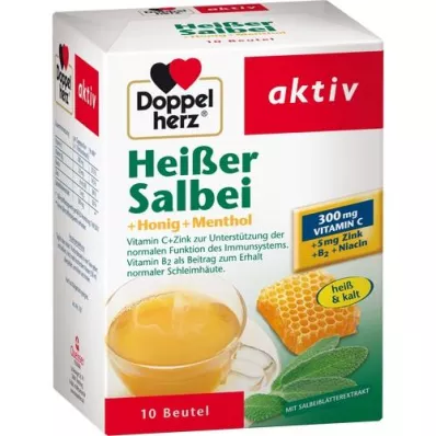 DOPPELHERZ hot sage+honey+menthol granules, 10 pcs