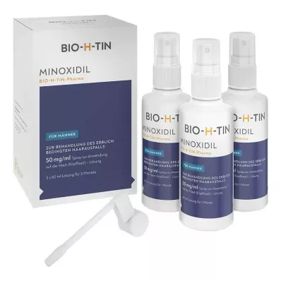 MINOXIDIL BIO-H-TIN Pharma 50 mg/ml Spray Lsg., 3X60 ml MINOXIDIL BIO-H-TIN Pharma 50 mg/ml Spray Lsg., 3X60 ml