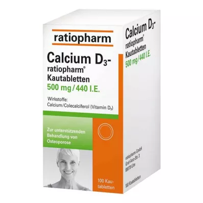 CALCIUM D3-ratiopharm chewable tablets, 100 pcs CALCIUM D3-ratiopharm chewable tablets, 100 pcs