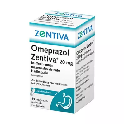 Omeprazole Zentiva 20 mg for heartburn, 14 pcs Omeprazole Zentiva 20 mg for heartburn, 14 pcs