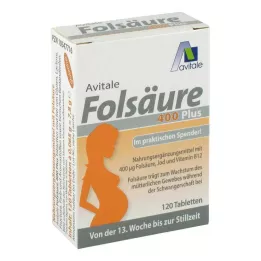 FOLSÄURE 400 Plus B12+Iodine Tablets, 120 Capsules