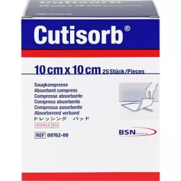 CUTISORB Absorbent compresses sterile 10x10 cm, 25 pcs