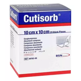 CUTISORB Absorbent compresses sterile 10x10 cm, 25 pcs