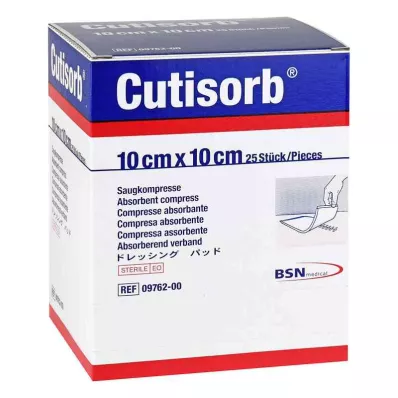 CUTISORB Absorbent compresses sterile 10x10 cm, 25 pcs CUTISORB Absorbent compresses sterile 10x10 cm, 25 pcs