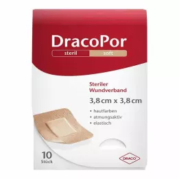 DRACOPOR Wound dressing 3.8x3.8 cm sterile skin-coloured, 10 pcs