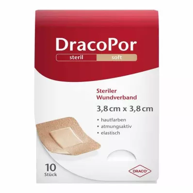 DRACOPOR Wound dressing 3.8x3.8 cm sterile skin-coloured, 10 pcs DRACOPOR Wound dressing 3.8x3.8 cm sterile skin-coloured, 10 pcs