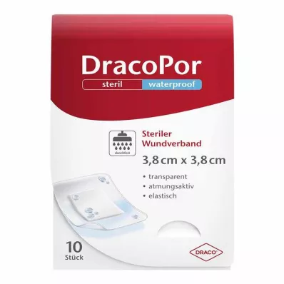 DracoPor waterproof wound dressing 3.8x3.8 cm sterile, 10 pcs DracoPor waterproof wound dressing 3.8x3.8 cm sterile, 10 pcs