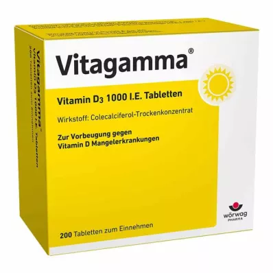 Vitagamma® D3 1,000 IU vitamin D3 tablets, 200 pcs Vitagamma® D3 1,000 IU vitamin D3 tablets, 200 pcs