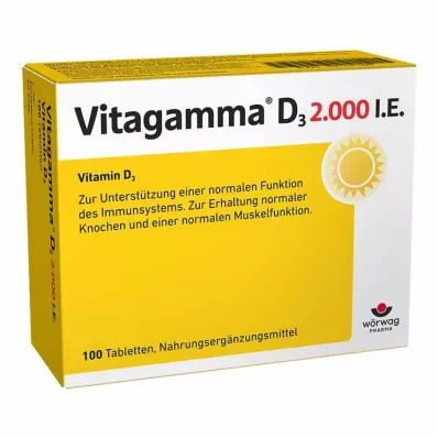 Vitagamma D3 2,000 IU Vitamin D3 NEM tablets, 100 pcs
