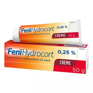 FeniHydrocort cream 0.25%, hydrocortisone 2.5 mg/g, effective for skin inflammation, 50 g FeniHydrocort cream 0.25%, hydrocortisone 2.5 mg/g, effective for skin inflammation, 50 g