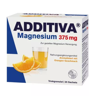 ADDITIVA Magnesium 375 mg Sachets Orange, 20 pcs ADDITIVA Magnesium 375 mg Sachets Orange, 20 pcs