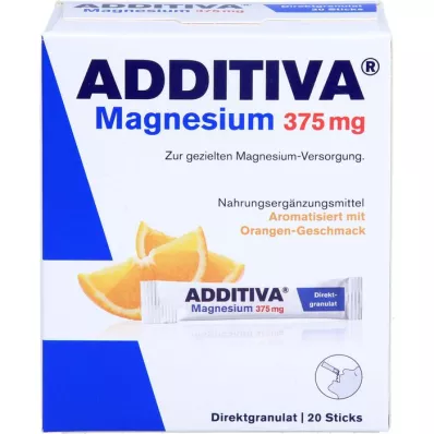 ADDITIVA Magnesium 375 mg Sticks Orange, 20 pcs