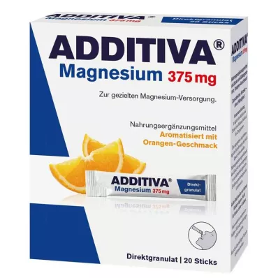ADDITIVA Magnesium 375 mg Sticks Orange, 20 pcs ADDITIVA Magnesium 375 mg Sticks Orange, 20 pcs