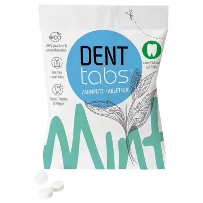 DENTTABS Toothbrush tablets stevia-mint without fluoride, 125 pcs