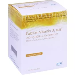 CALCIUM VITAMIN D3 acis 500 mg/400 I.U. Chewable tablet, 100 pcs