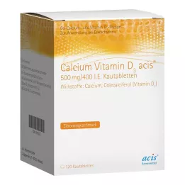 CALCIUM VITAMIN D3 acis 500 mg/400 I.U. Chewable tablet, 120 pcs